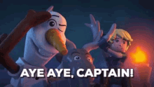 Aye Aye Captain Kristoff GIF - Aye Aye Captain Kristoff Olaf GIFs