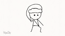a stick figure is wearing a santa hat and dancing .