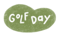 a green circle with the words golf day written on it