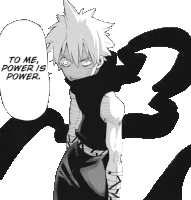 a black and white drawing of a person with the words to me power is power above them