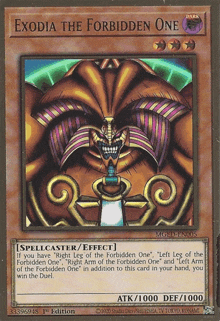 a card that says exodia the forbidden one