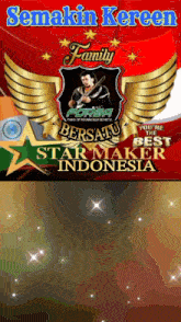 a poster that says ' semakin keren ' at the top
