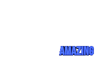 a white background with the word amazing in blue letters