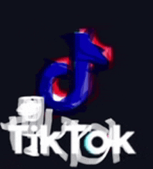 a tiktok logo with a blue j and white letters on a black background .