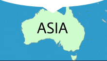 a map of asia with a white speech bubble above it