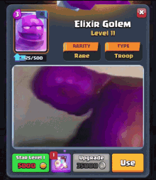 Elixir Golem Clash Royale GIF - Elixir Golem Clash Royale Purple Man GIFs
