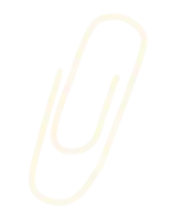 a yellow paper clip on a white background with a shadow