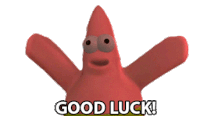 Good Luck Patrick Star Sticker - Good Luck Patrick Star Wish You Luck Stickers