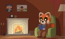 Red Panda Fireplace GIF - Red Panda Fireplace Fire GIFs