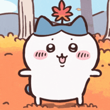 a cartoon character with a flower on its head