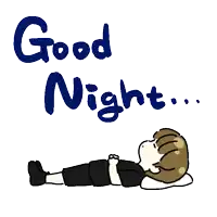 a drawing of a person laying down with the words " good night " written above them