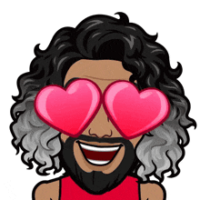 a cartoon of a man with heart shaped eyes
