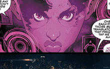 a comic book page shows a man with a purple face