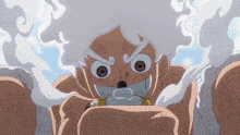 a cartoon character with smoke coming out of his eyes