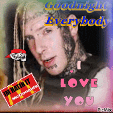 a picture of a man with dreadlocks and the words goodnight everybody