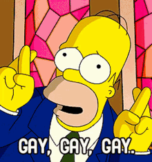Gay Gay Gay Homer Simpson GIF - Gay Gay Gay Homer Simpson Singing GIFs