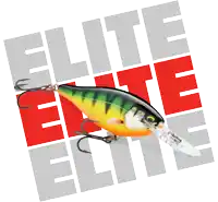 a fishing lure is displayed in front of the words elite elite elite