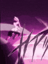 a purple background with a person flying in the air .