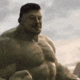 a close up of a man dressed as the hulk with a beard