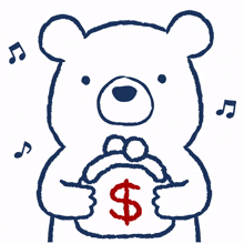 white bear wallet money rich