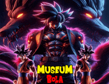 a poster for museum bola shows a cartoon character