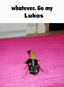 a picture of a minecraft character with the words whatever go my lukas