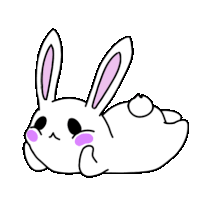 Rabbit Bunny Sticker - Rabbit Bunny White Stickers