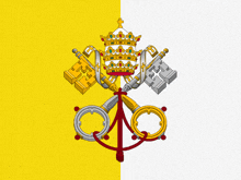 a yellow and white flag with a crown on top