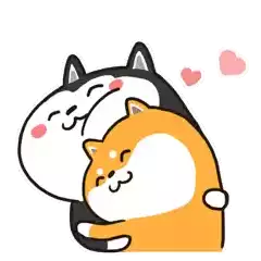 Husky And Shiba Hugs Sticker - Husky And Shiba Hugs Love Stickers