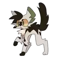 a cartoon drawing of a black and white cat