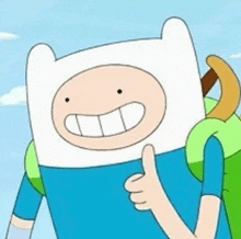 a cartoon character giving a thumbs up sign