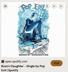 a poster for boss 's daughter single by pop