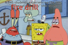 students spongebob fire drill aga leave