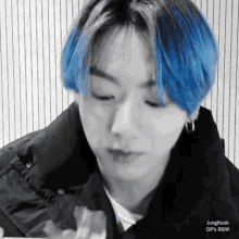 Jungkook Blue Jungkook Black And White GIF - Jungkook Blue Jungkook Black And White Jeon Jungkook GIFs