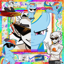 a collage of cartoon characters including rainbow dash and dr. dash