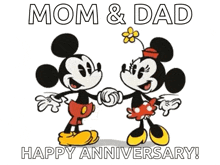 Happy Wedding Anniversary Minnie And Mickey Mouse GIF
