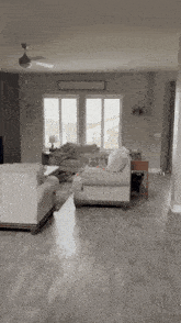 a living room with a couch and a table