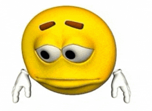 a yellow smiley face with a sad look on its face .
