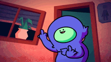 a cartoon character is giving the middle finger