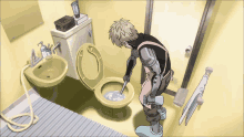 cleaning toilet doing chores cyborg cleaning genos opm