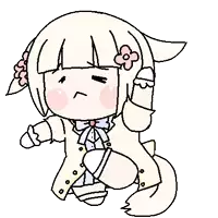 a pixel art drawing of a girl with a flower in her hair and ears .