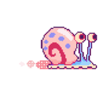 spongebob snail walking cute pink