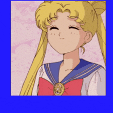 a cartoon of a girl wearing a sailor uniform with a red bow