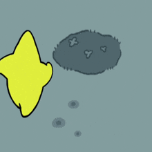 a cartoon drawing of a yellow star with an angry look on his face