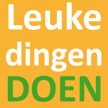 a yellow background with the words leuke dingen doen on it