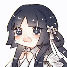 a cartoon girl with long black hair and a flower in her hair is crying and has tears running down her face .