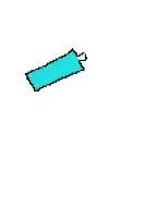 a pixel art drawing of a blue item with a white background