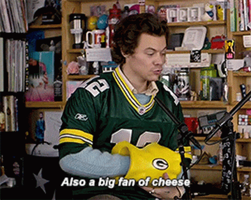 Harry Styles Packers GIF - Harry Styles Packers Wisconsin