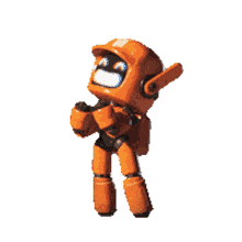 love death robots orange robo small and cute