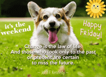 a picture of a dog with a quote by john f kennedy